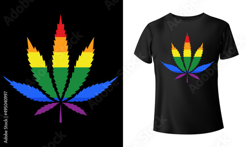 Marijuana Colorful T-Shirt Design