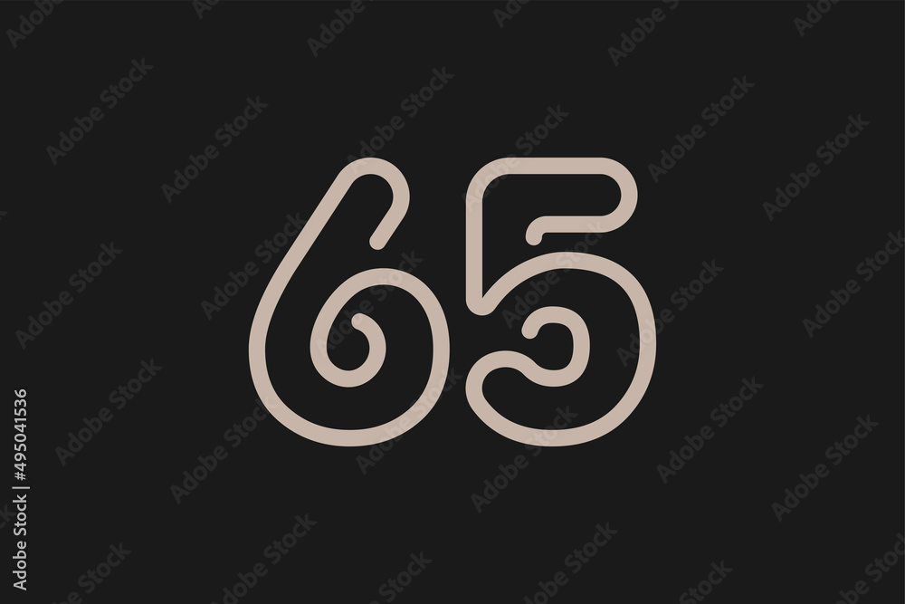 Number 65 Logo, Monogram Number 65 line style, usable for anniversary and business logos, flat design logo template, vector illustration Number 65 Logo, Monogram Number 65 line style, usable for anniversary and business logos, flat design logo template, vector illustration