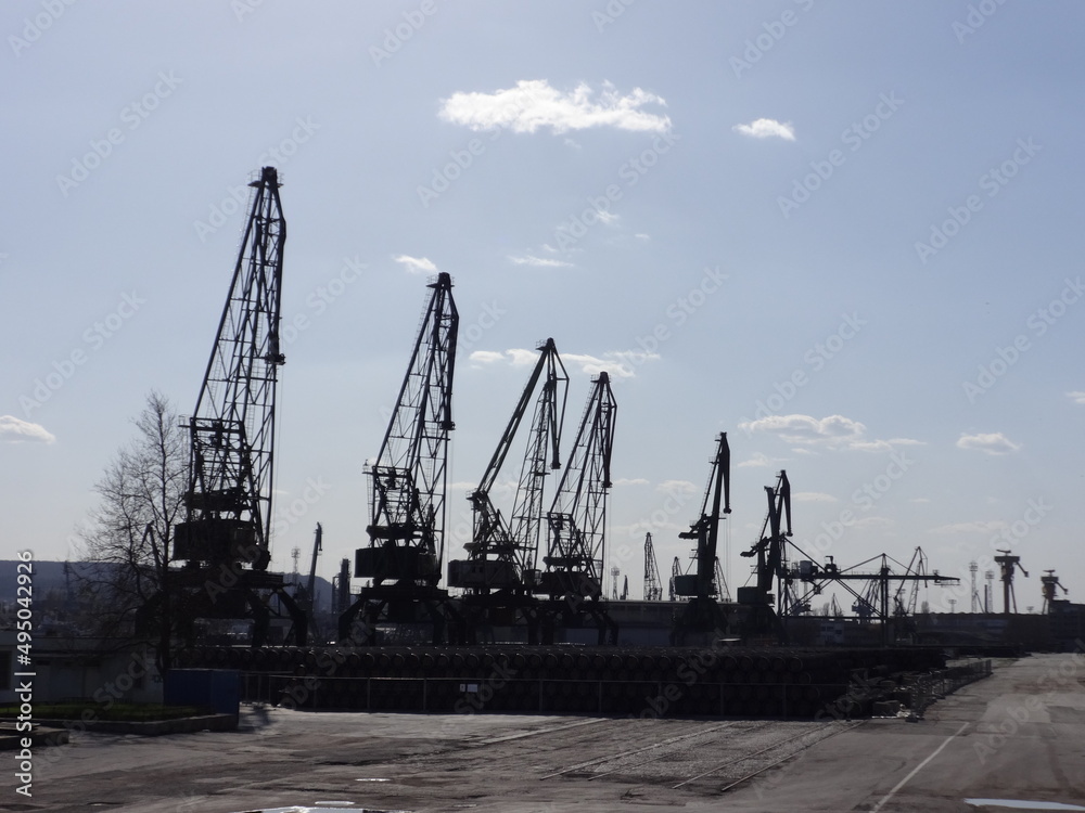 Dockyard Cranes at a Sea Port