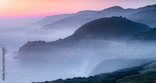 Bixby Bridge in fog