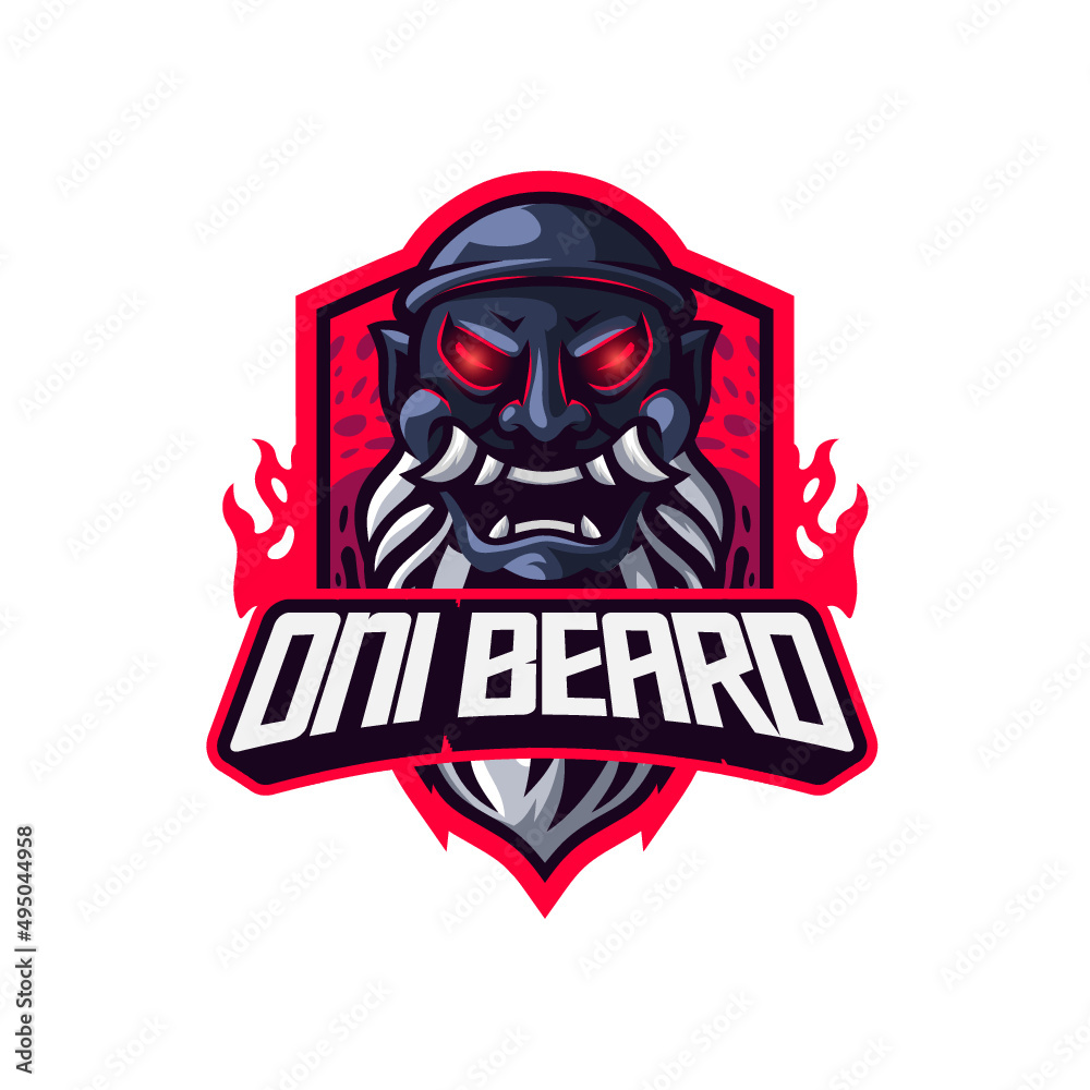 Oni beard esport logo template