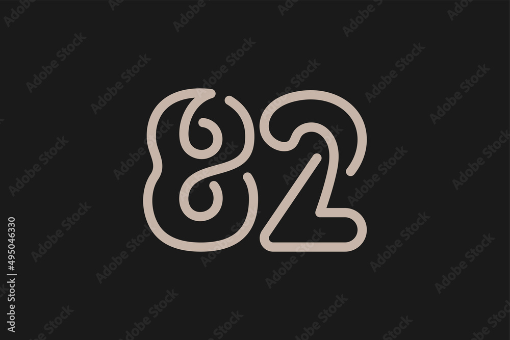 Number 82 Logo, Monogram Number 82 line style, usable for anniversary and business logos, flat design logo template, vector illustration Number 82 Logo, Monogram Number 82 line style, usable for anniversary and business logos, flat design logo template, vector illustration