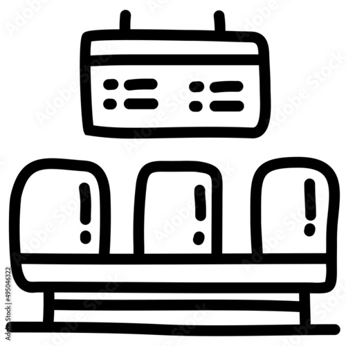 handdrawn waiting room icon