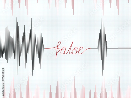 Lie detector. Polygraph test. Vector illustration
