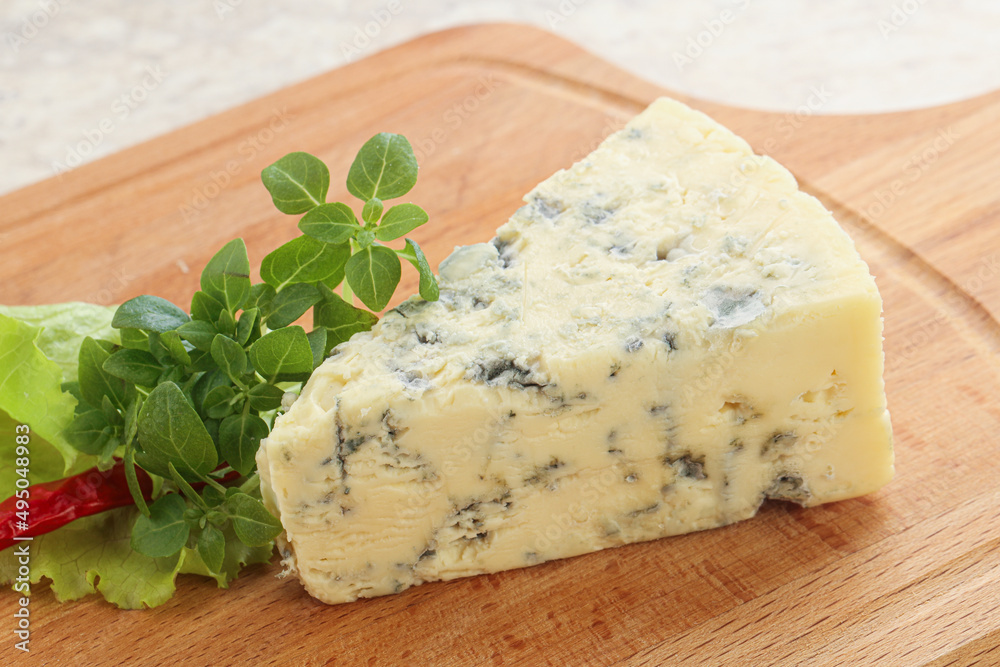 Blue cheese piece over board Blue cheese piece over board