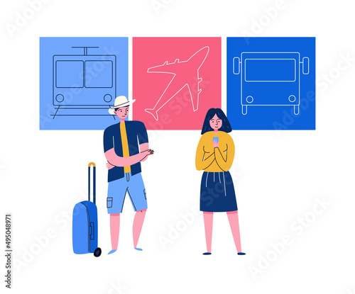 Transport Kinds Tourism Composition