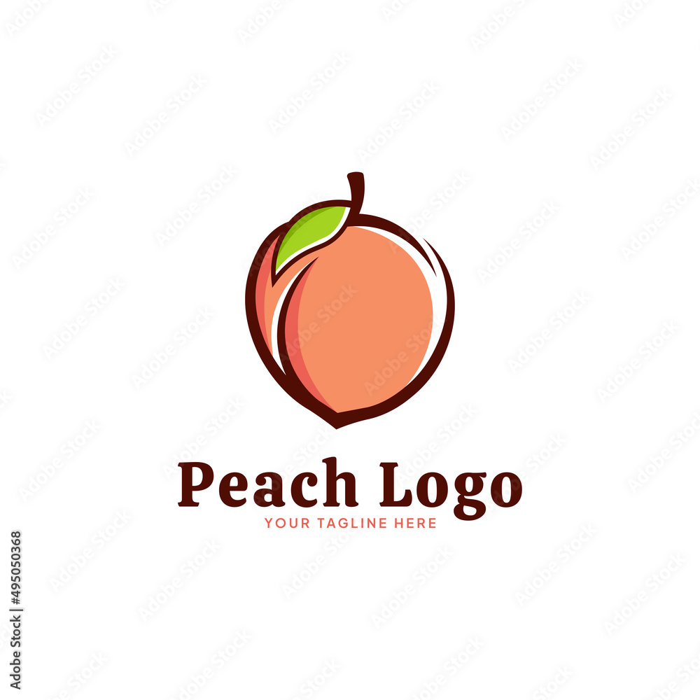 Creative Peach Logo Symbol Design Illustration for Business Identity