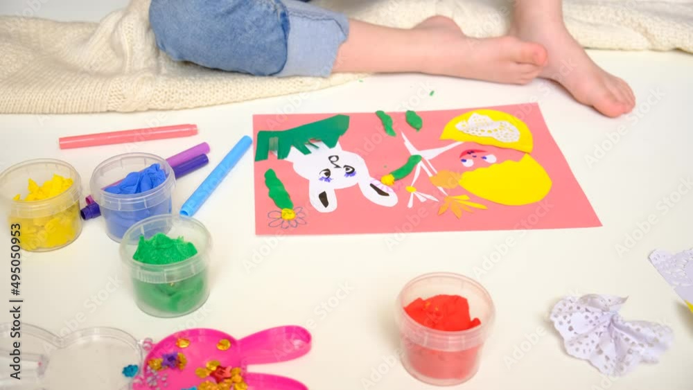 DIY Easter home decor from paper and plasticine, Gift ideas, painting Easter card. Handmade. Childrens Easter crafts. DIY Easter home decor from paper and plasticine, Gift ideas, painting Easter card. Handmade. Childrens Easter crafts.