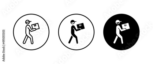 Fast courier delivery icon. Outline fast courier delivery vector icon for web design isolated on white background