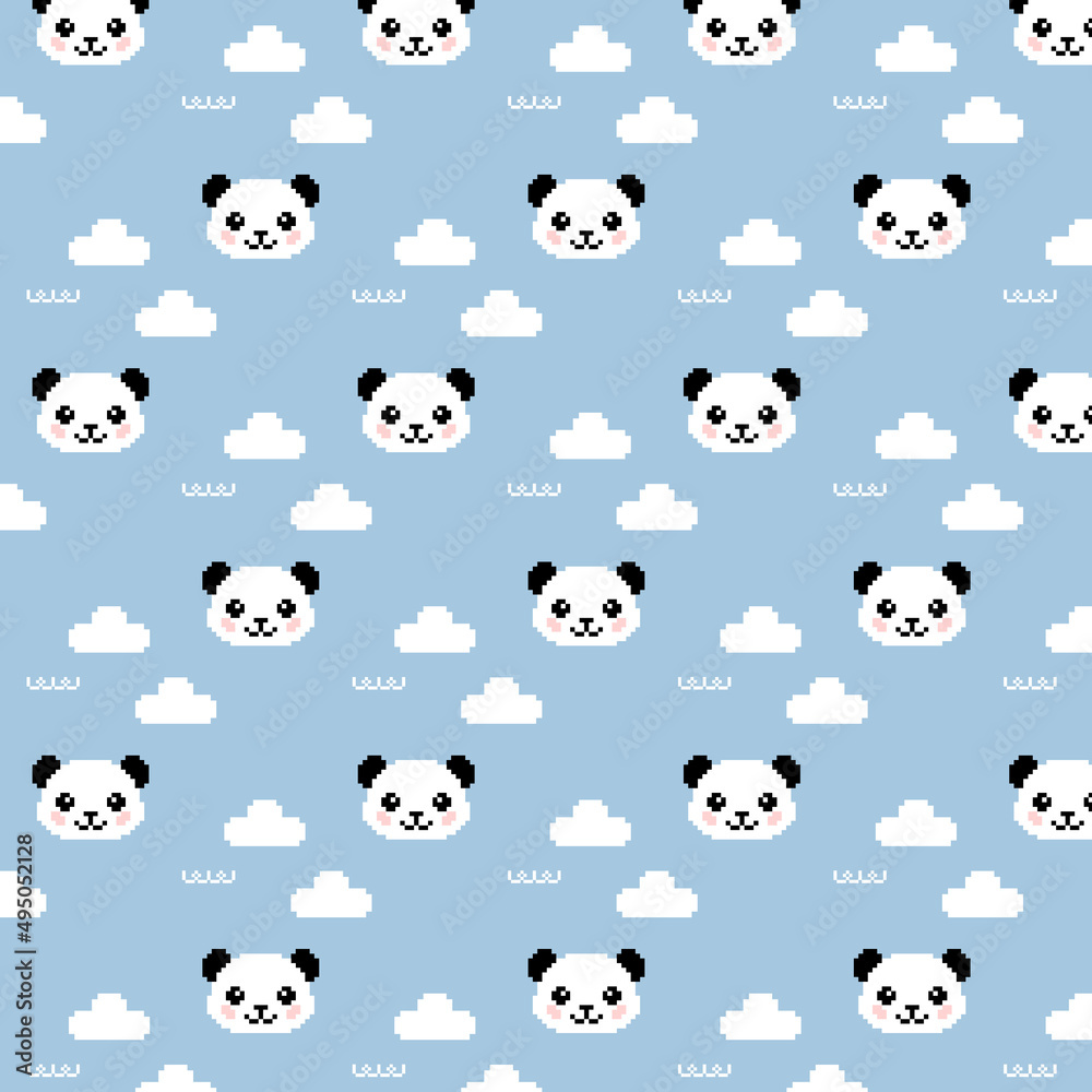 panda pattern cute panda background pixel panda pattern cute panda background pixel