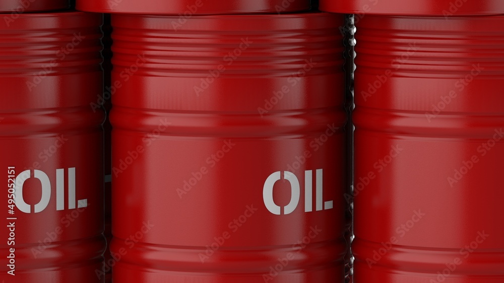 Crude oil metallic red container on white background to use as a resource 3d render illustration Crude oil metallic red container on white background to use as a resource 3d render illustration