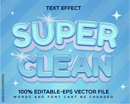 super clean design text effect template vector. modern style text effect