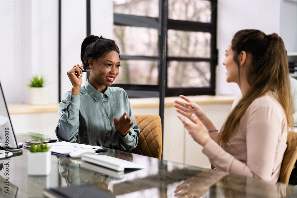 Two Business People Talking Two Business People Talking