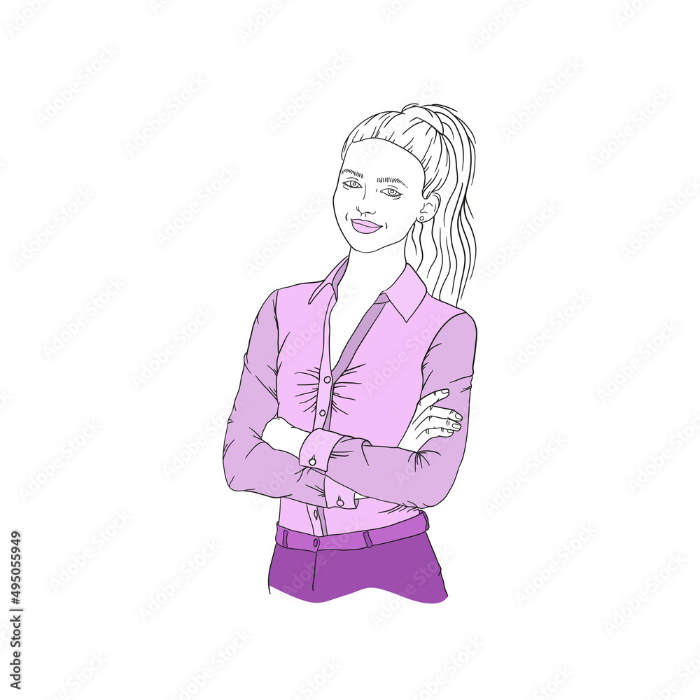 Attractive young women in elegant office clothes set Attractive young women in elegant office clothes set