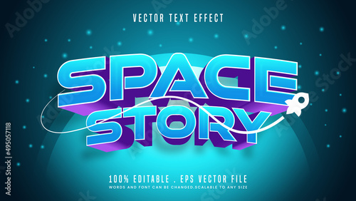 planet space story editable text effect font style