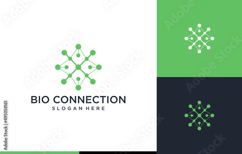 negative bio connection x design logo