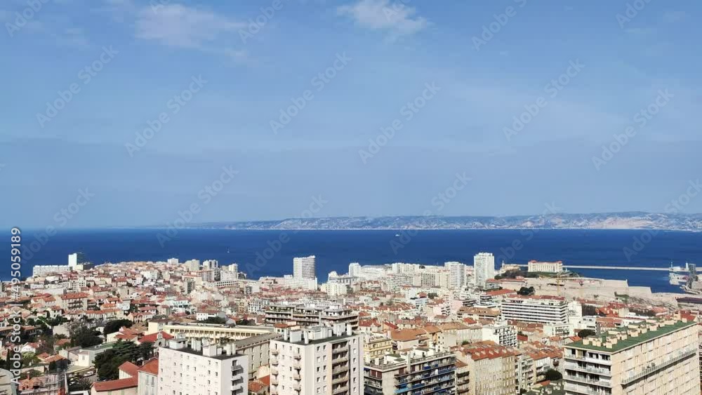 view from afar of the city of Marseille and the port view from afar of the city of Marseille and the port