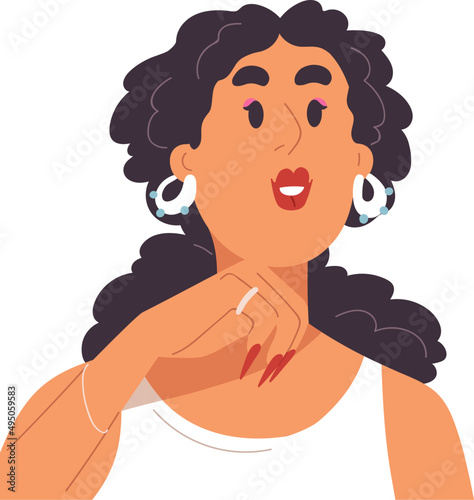 Young Woman Avatar Cartoon Illustration