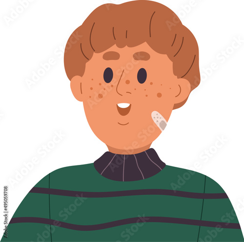 Cute Teen Boy with Avatar Cartoon Illustration