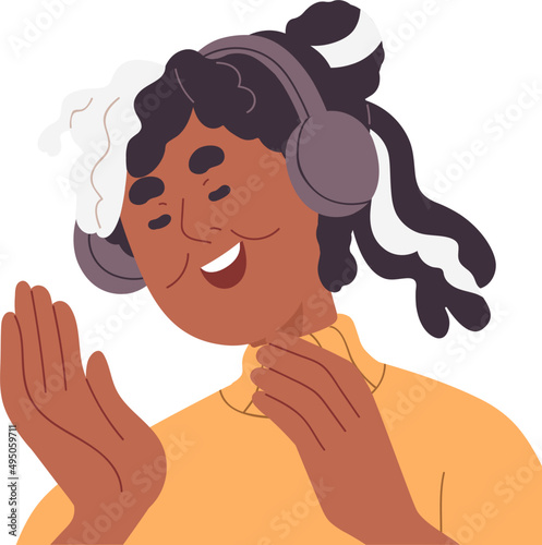Happy Trendy Young Woman Avatar Cartoon Illustration