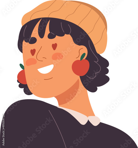 Happy Cute Person Avatar Cartoon Illustration