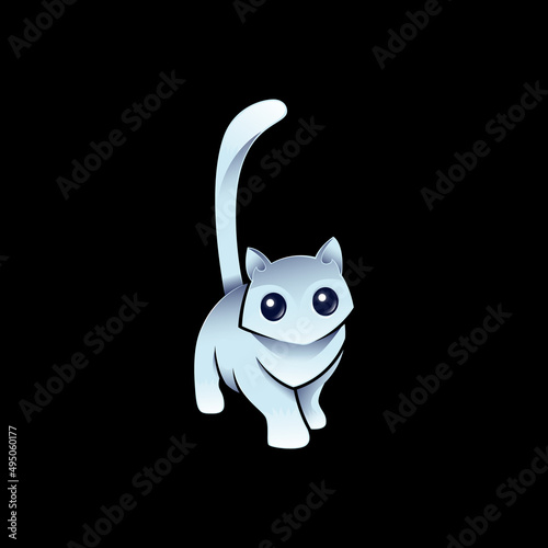 Simple but elegant cute cat logo