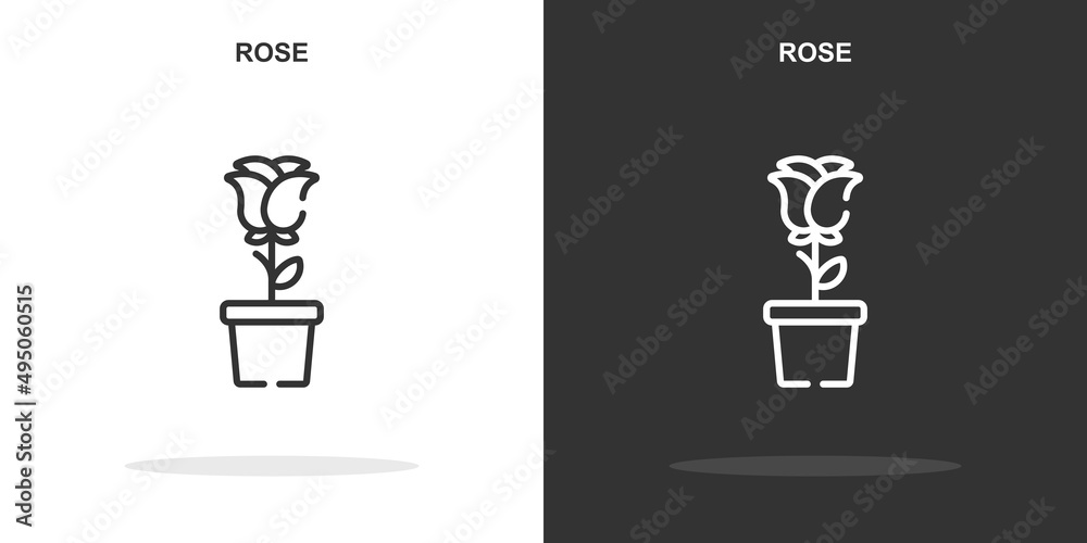 rose line icon. Simple outline style.rose linear sign. Vector illustration isolated on white background. Editable stroke EPS 10 rose line icon. Simple outline style.rose linear sign. Vector illustration isolated on white background. Editable stroke EPS 10