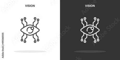 vision line icon. Simple outline style.vision linear sign. Vector illustration isolated on white background. Editable stroke EPS 10