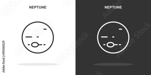 neptune line icon. Simple outline style.neptune linear sign. Vector illustration isolated on white background. Editable stroke EPS 10