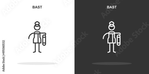 bast line icon. Simple outline style.bast linear sign. Vector illustration isolated on white background. Editable stroke EPS 10