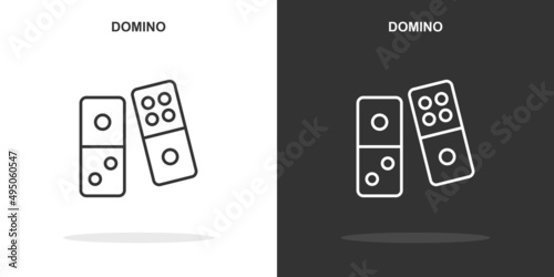 domino line icon. Simple outline style.domino linear sign. Vector illustration isolated on white background. Editable stroke EPS 10