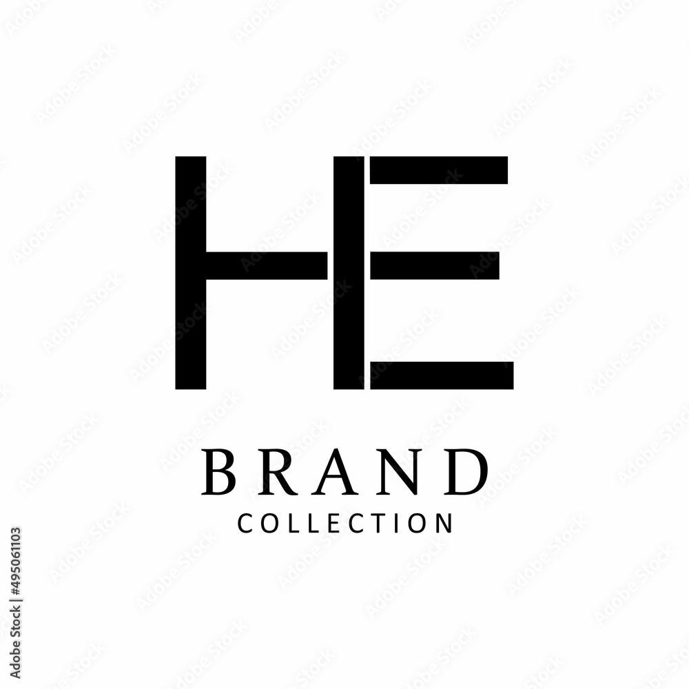 Letter HE vector logo design symbol  icon emblem