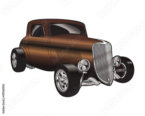 vintage car. vector illustration isolated