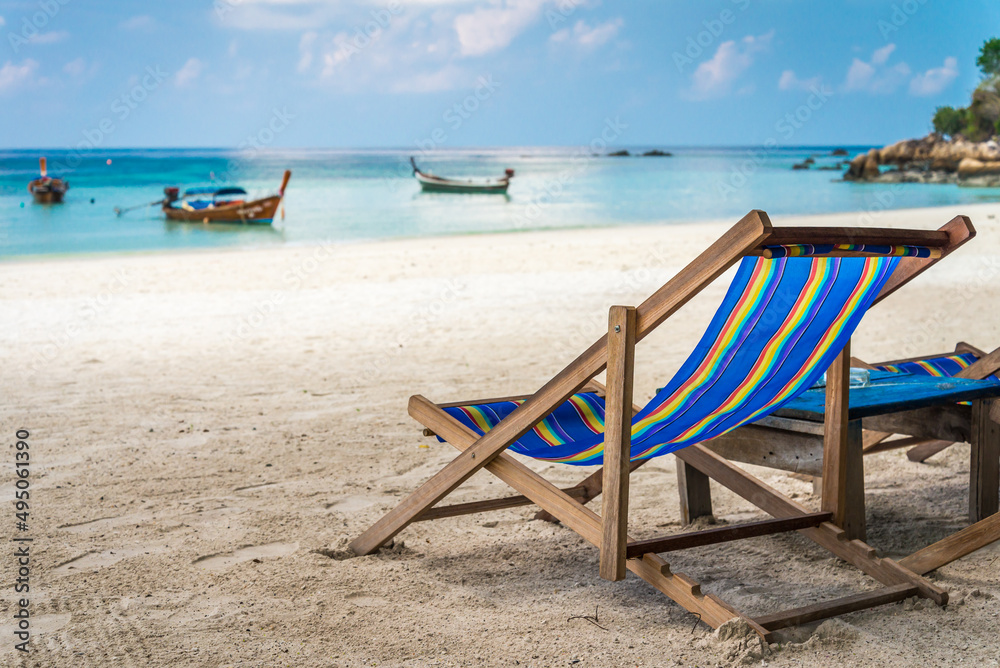 Beautiful tropical island beach - Koh Lipe. Travel summer holiday concept. Beautiful tropical island beach - Koh Lipe. Travel summer holiday concept.