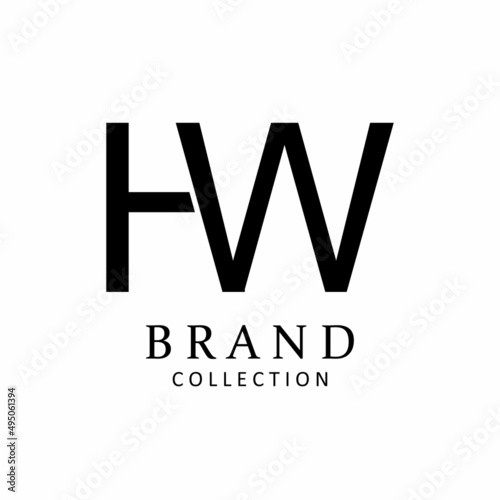 Letter HW vector logo design symbol icon emblem