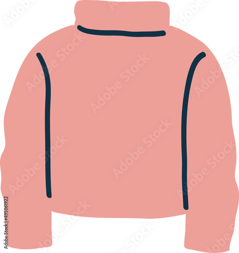 Warm Turtleneck Sweater Cartoon Illustration