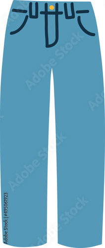 Fashion Jeans Trousers Cartoon Illustration