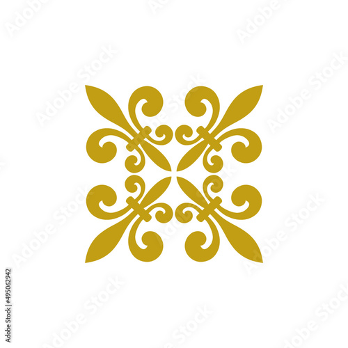 Fleur de Lis cross icon isolated on white background photo