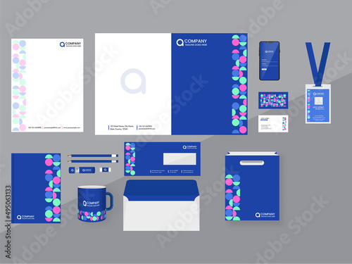 Corporate Identity Kit Presentation On Gray Background For Company.