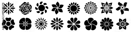 Flower vector icons set. garden plants illustration sign collection. Beautiful symbol. plant logo.