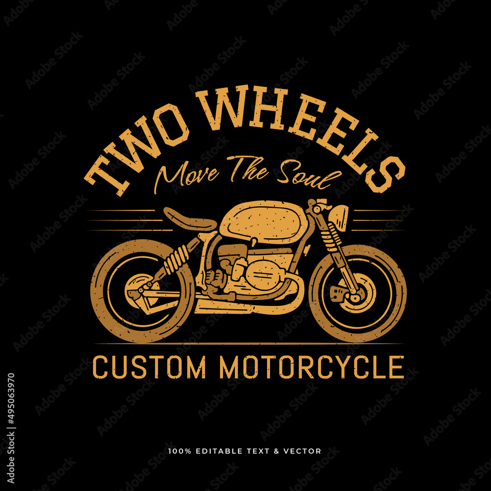 Obraz premium custom motorcycle retro design for t shirt, print, label. vector illustration
