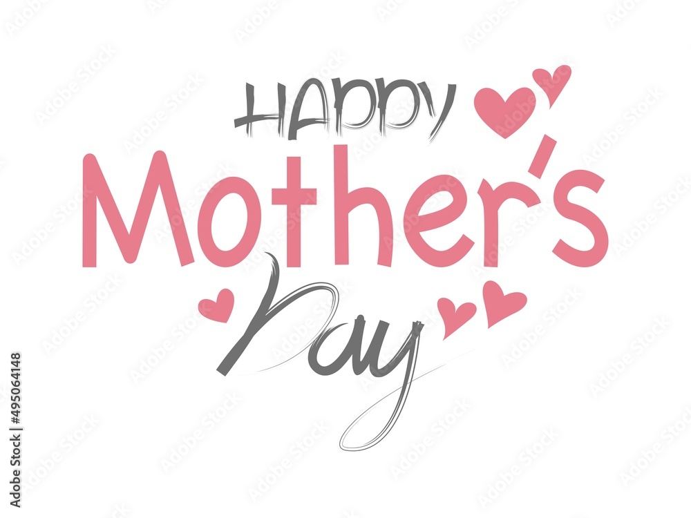 Decorative Mother's day illustration for banner, background, graphic design. Happy Mother's day Calligraphy. Vector illustration.