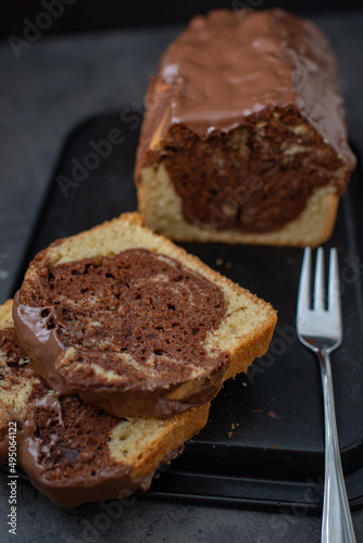 Traditional home made marble cake