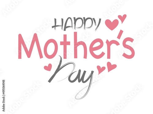 Decorative Mother's day illustration for banner, background, graphic design. Happy Mother's day Calligraphy. Vector illustration.