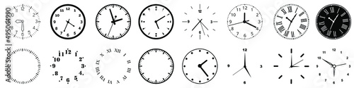 Clock face icon vector set. Wall Clock illustration sign collection. Time symbol. watch symbol or logo.