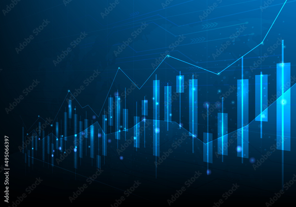 business investment forex trading chart on blue dark background. trading stock technology and finance. candlestick chart economic concept. digital income and profit graphs. vector illustration. business investment forex trading chart on blue dark background. trading stock technology and finance. candlestick chart economic concept. digital income and profit graphs. vector illustration.