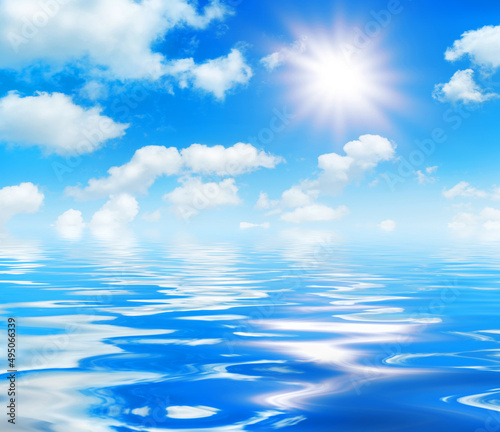 Sunny day background, blue ...