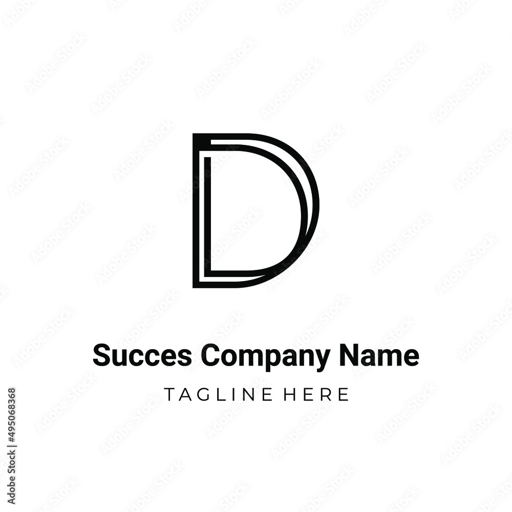 Unique modern geometric creative elegant letter D logo template Unique modern geometric creative elegant letter D logo template