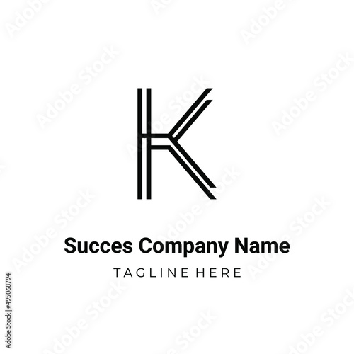 Unique modern geometric creative elegant letter K logo template
