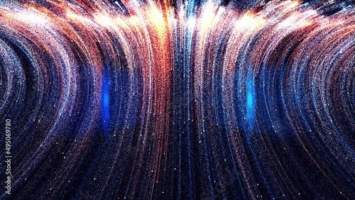 Magic Colored Light Particles, Abstract Background Loop